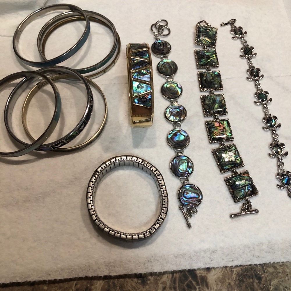 Lot off abalone pearls bracelets 12 pieces Excellent